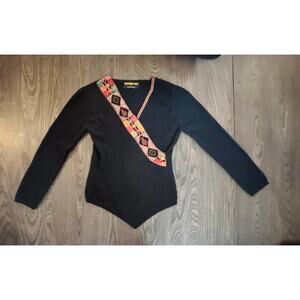 Factoria Paty 100% Baby Alpaca Embroidered Sweater L